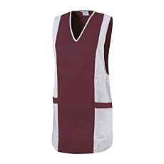Hemdbluse Kasack bordeaux-weiss