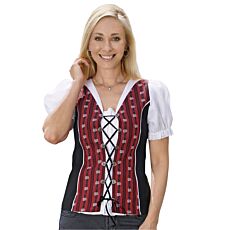 Edelweiss Shirt mit Schnürung rot