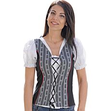 Edelweiss Shirt mit Schnürung schwarz