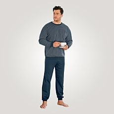 Pyjama anthrazit mit Rundhalsausschnitt