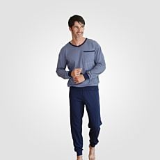Pyjama im Streifen-Look 100% Baumwolle