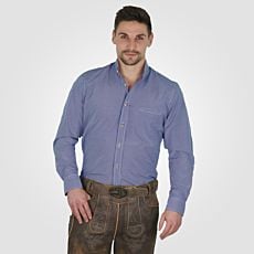 Chemise traditionnelle à manches longues pour hommes, bleu