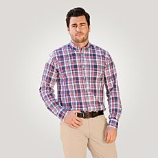 Chemise à manches courtes et imprimé micro avec col button-down et poche de poitrine. Long. dos env. 78 cm. 100% coton.