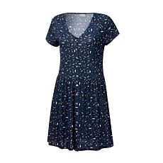 Jersey-Kleid durchgeknöpft navy
