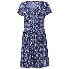 Jersey-Kleid durchgeknöpft blau