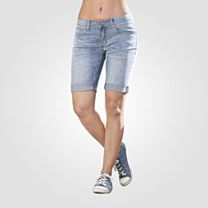 5-Pocket-Jeans-Shorts mit Umschlag