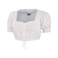 Dirndlbluse weiss kurzarm mit Spitze