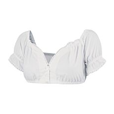 Dirndlbluse schulterfrei weiss mit Spitze