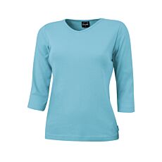 Shirt côtelé à manches 3/4 et encolure en V