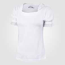 Shirt dames blanc avec dentelle