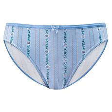 Slip dames ISA à motif d'edelweiss bleu clair