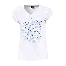 V-Neck T-Shirt mit Sommerprints