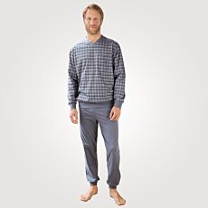 Pyjama Herren langarm mit V-Ausschnitt