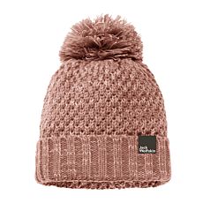 Bonnet à pompon Jack Wolfskin Highloft knit cap saumon