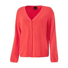 Langarm V-Neck Cardigan mit feiner Struktur und Knopfverschluss