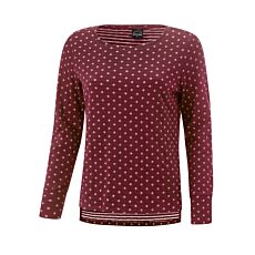 Rundhals-Sweatshirt im Micro-Tupfen-Dessin