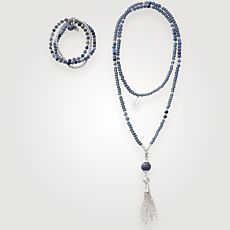 Chaîne et bracelet en perles de verre