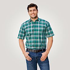 Kurzarmhemd Herren grün-orange