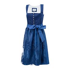 Dunkelblaues Dirndl mit Blumenstickerei