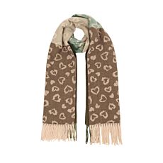 Écharpe tissée à motif de cœurs