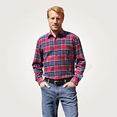 Chemise en flanelle, rouge-bleu à carreaux