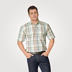 Chemise à manches courtes et carreaux, vert clair