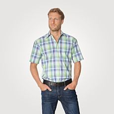 Chemise à manches courtes et carreaux, marine-vert