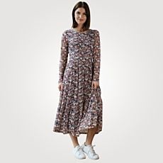 Midi Kleid langarm mit Blümchen Print
