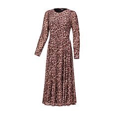 Midi Kleid langarm mit Animal Print