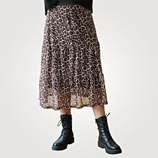 Jupe midi avec imprimé animalier all-over