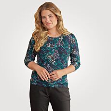 Shirt dames imprimé à manches 3/4, avec viscose