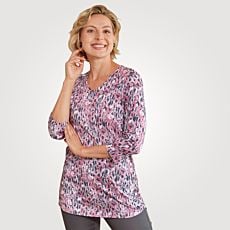 Damen Longshirt Allover-Print mit Modal