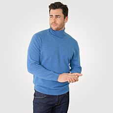 Pull-over à col roulé pour hommes, en cachemire certifié GOTS