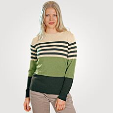 Pull-over dames rayé à encolure arrondie