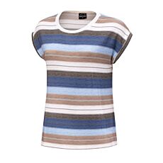 Gestreiftes T-Shirt mit Rundhalsausschnitt für Damen blau