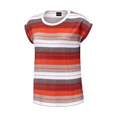 Gestreiftes T-Shirt mit Rundhalsausschnitt für Damen orange