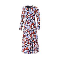 Bedrucktes Midi Kleid mit Rundhalsausschnitt