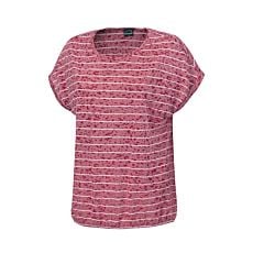 T-shirt à rayures, aspect burnout pour dames rouge