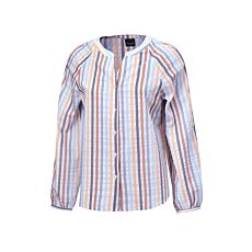 Lockere gestreifte Bluse mit Knopfleiste gelb