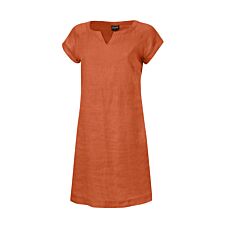 Robe à manches courtes en lin mandarine
