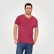 T-shirt basique à encolure en V pour hommes, certifié GOTS