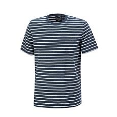 T-shirt rayé en coton de couleur navy pour hommes
