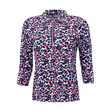 Damen Poloshirt mit Allover-Print