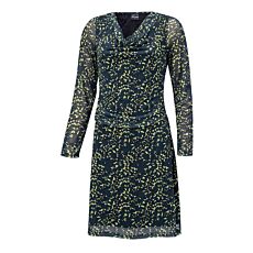 Robe midi à encolure cascade et imprimé all-over