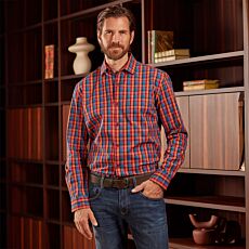 Chemise Artime imprimée, sans repassage bleu-orange