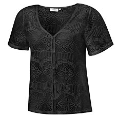 Veste en tricot pour femmes avec motif ajouré au crochet