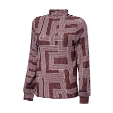 Bedrucktes Langarmshirt mit Stehkragen