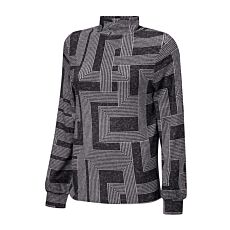 Bedrucktes Langarmshirt mit Stehkragen