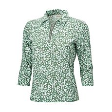 Poloshirt mit Allover-Print und Reissverschluss
