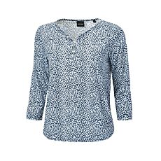 Bedruckte Bluse mit Knopfverschluss und 3/4 Ärmeln